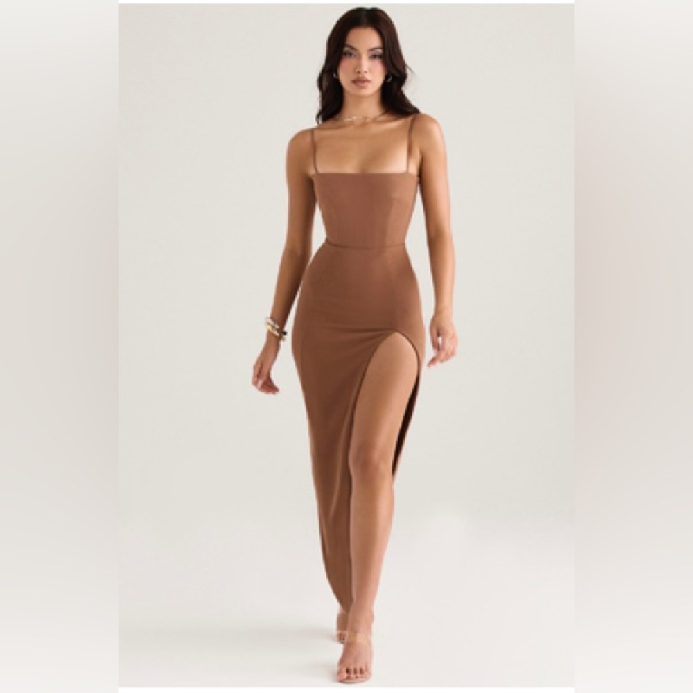 NWT House of CB Jaida Tan Corset Dress XS
